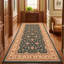 Tapis Courtyard traditionnel à motifs floraux or, vert, crème et ivoire, lavable à la machine, antidérapant, à poils courts, pour l'intérieur et l'extérieur, adapté aux animaux domestiques, idéal pour le salon, la chambre, la salle à manger, l'entrée, le couloir ou le bureau.-1795401774