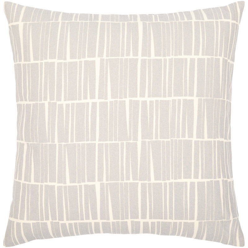 Barrone Abstract Down Reversible Throw Pillow, Medium Gray/Beige, 20" x 20"
