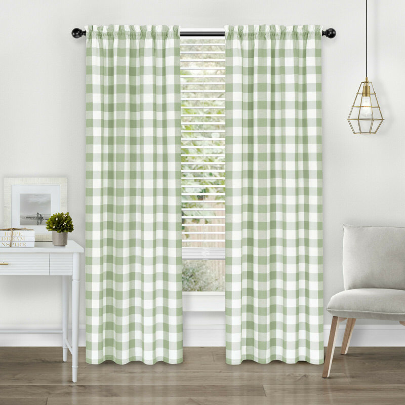 Candias Semi Sheer Liner Pair, Granny Apple Green, 42" W x 84" L