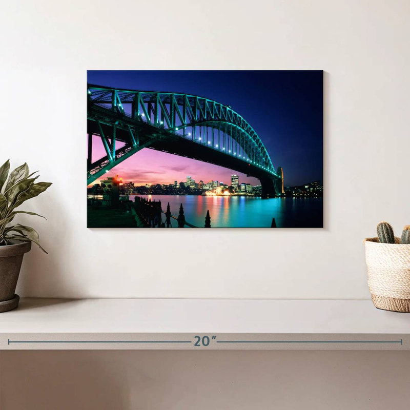 Ravi Sydney Harbour Bridge de nuit, H 8 po x l 12 po