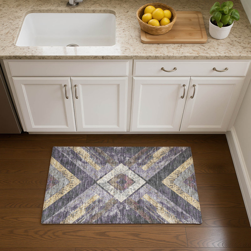 Premium Machine Washable Millbrook AMF1955 Geometric Rug, Rectangle 1'8" x 2'6"