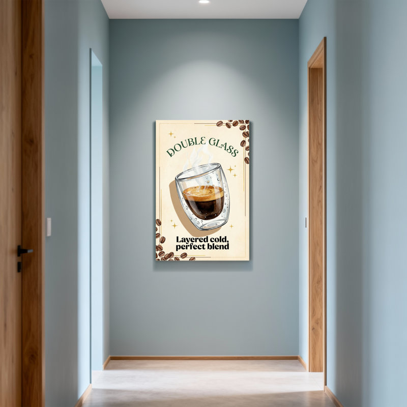 Motif de mode café en verre, H 24 po x l 16 po