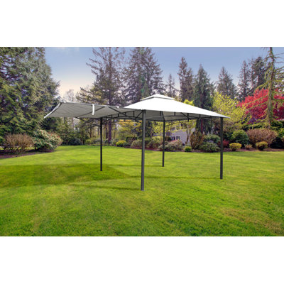 Algarve Awning Gazebo 3.3x3.3m + 2.1m Grey