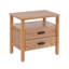 Table de chevet moderne à 2 tiroirs Lane avec tablette ouverte et pieds arrondis en bois-1325482339