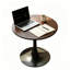 Table ronde en noyer, table de salle à manger moderne, table de salle à manger, plateau en panneau de fibres à densité moyenne et base tulipe en acier, table de cuisine-1037641730