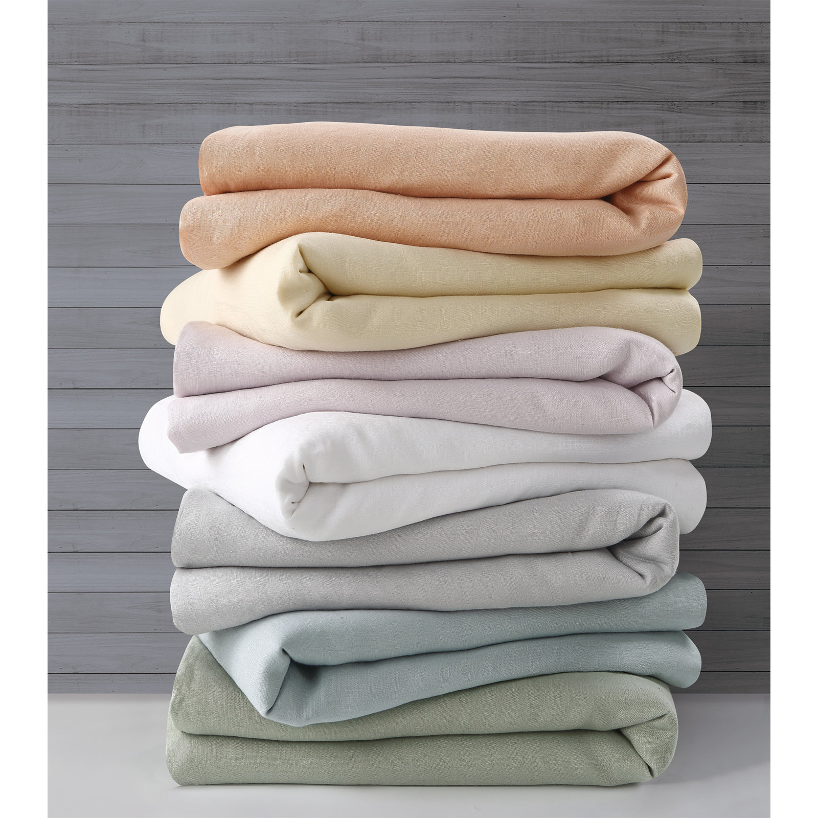 Frazier Modern & Contemporary 100% Linen Duvet Cover, Full/Queen Duvet Cover + 2 Standard Shams, Sage
