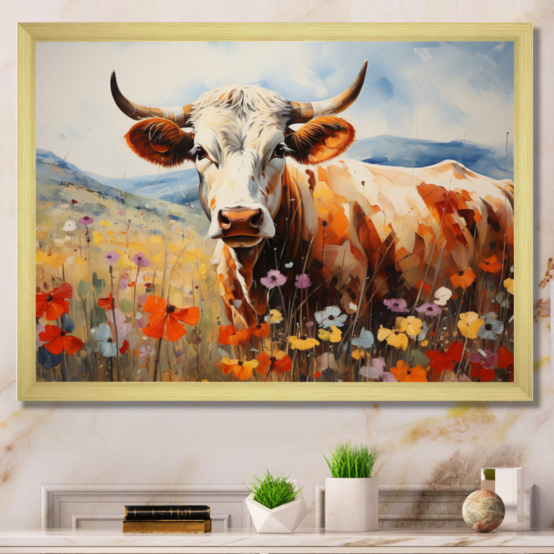 «Cow Natures Symphony II», reproduction sur toile, H 30 po x l 40 po x P 1,5 po, Cadre doré simple