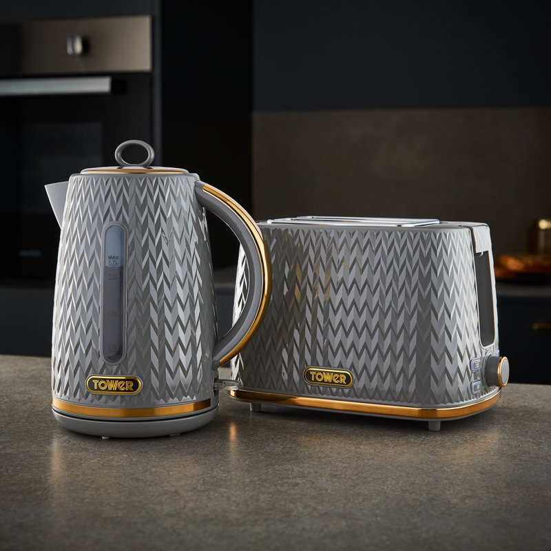 Tower Empire Kitchen Set, 1.7L Rapid Boil Kettle and 4 Slice Toaster