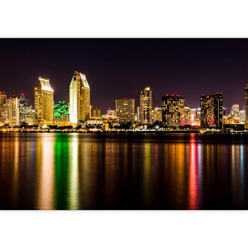 Neon Light City Harbor, L 144 po x l 100 po
