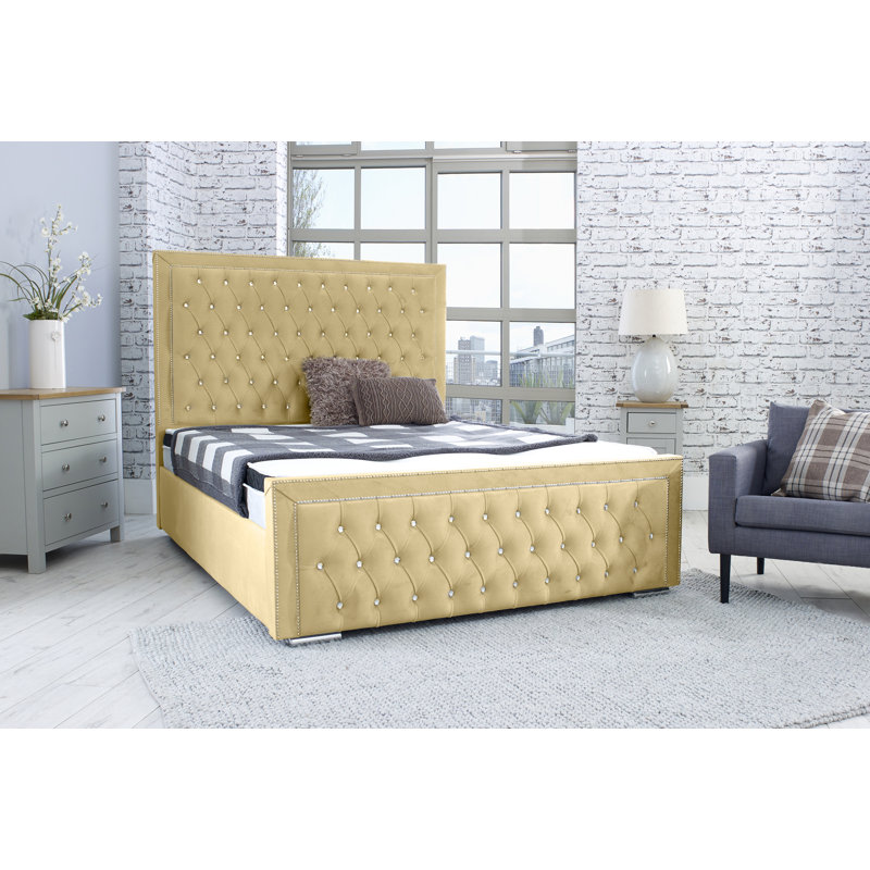 Joseline Upholstered Bed, Beige, Single (3')