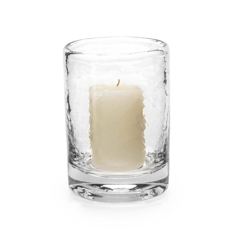 Ascutney Crackle Hurricane, 3.75"W x 3.75"D x 7"H