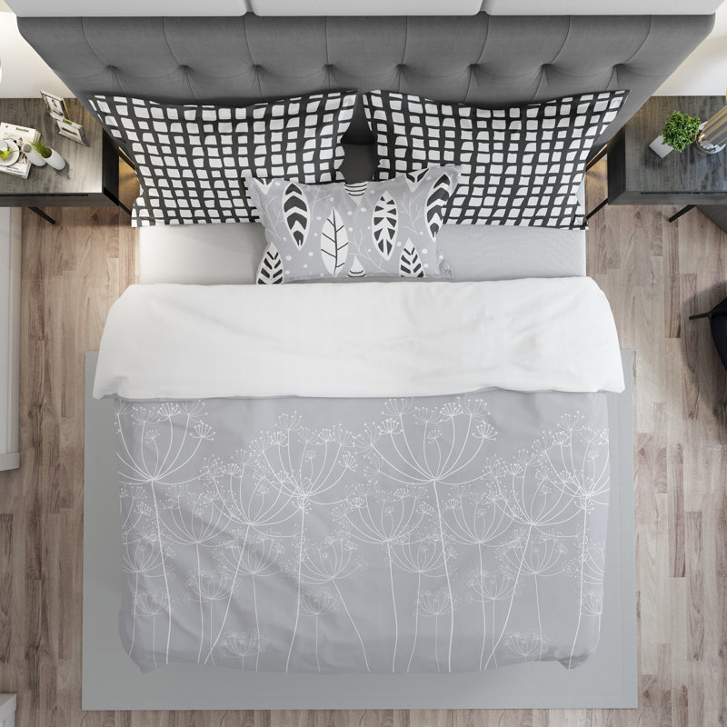Ensemble de housse de couette Cahillane, Housse de couette extra très grand, Gris clair