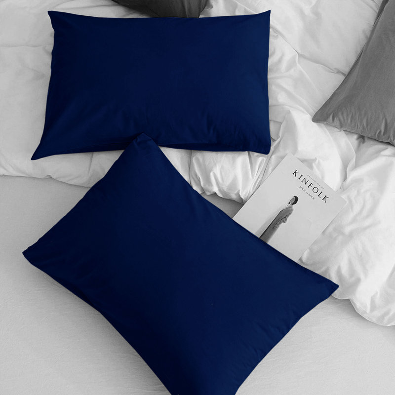 Aspire Homeware Super Soft & Breathable Microfiber Dyed Pillowcase (Pack Of 2), Navy