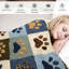 Couverture de flanelle patchwork 1Pc Dog Paw Print, cadeau coloré pour amoureux des animaux de compagnie, conception unique de thème de chien pour canapé / lit / voyage 55 * 70-121024249-121024278