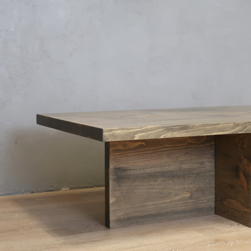Table basse Largent, H 15 po x L 48 po x l 24 po, Tonneau vieilli