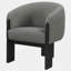 Fauteuil d'appoint rembourré brun Maciel