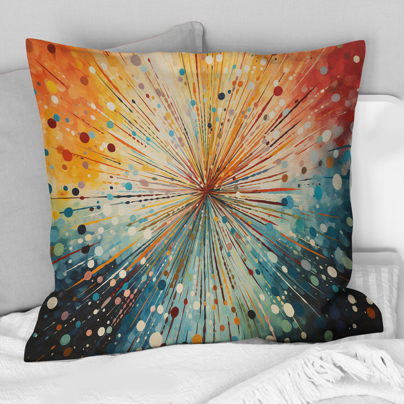 Coussin Mid Century Sunburst Serenade I - imprimé abstrait Mid-Century