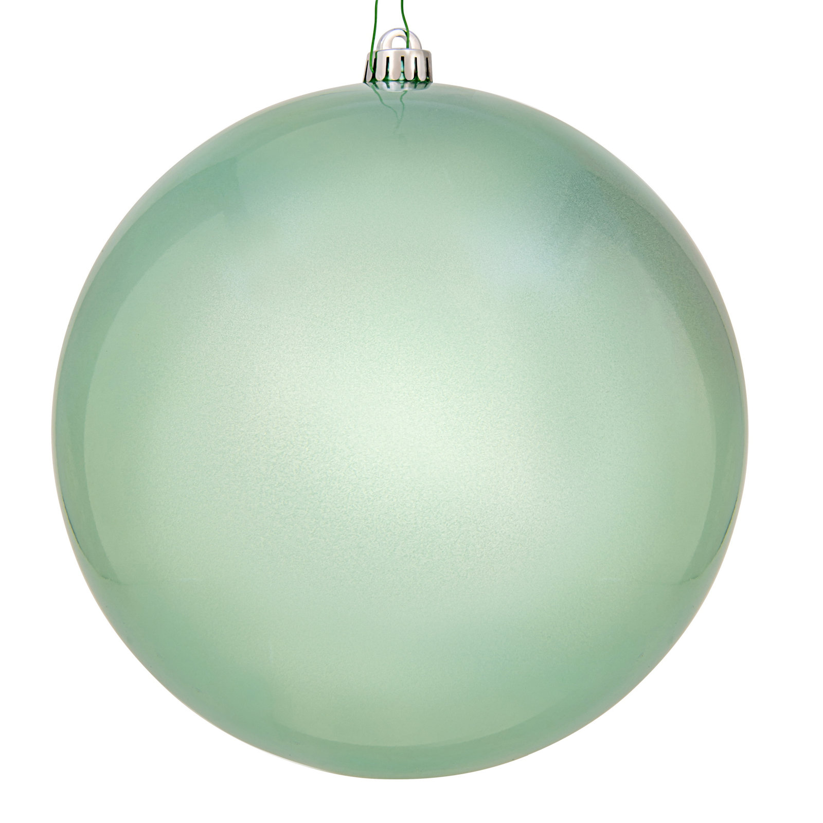 Holiday Solid Ball Ornament, Frosty Mint, 10" H x 10" W x 10" D