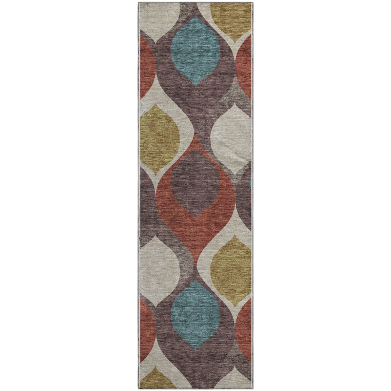 Premium Machine Washable Lisse Brown Rug, Runner 2' 3" x 7' 6"