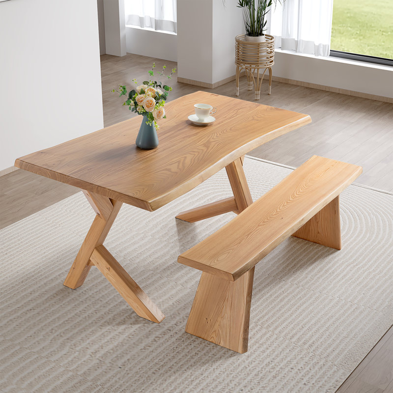 Solid Wood Bench Farmhouse Dining Bench Accent Bench