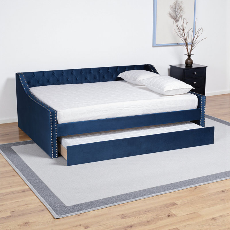 Lit de jour avec couchette Kylah, Grand, Bleu