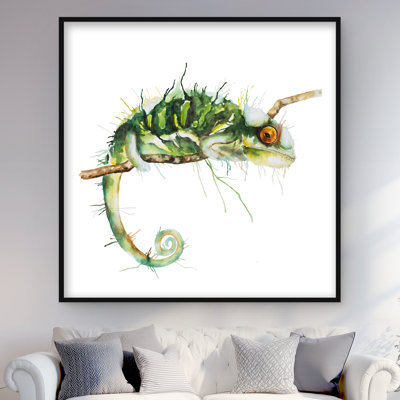 Chameleon on the lookout - Framed Matted Print | Home Decor