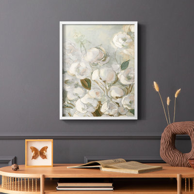 Moonlit Climbing Roses I Framed Print - Solid Wood