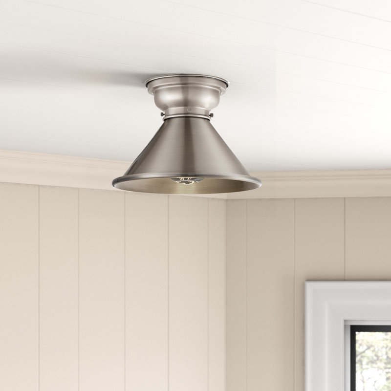 Plafonnier encastré 1 lumière 10 po Chesterhill, Nickel satiné brossé, Ampoule non incluse