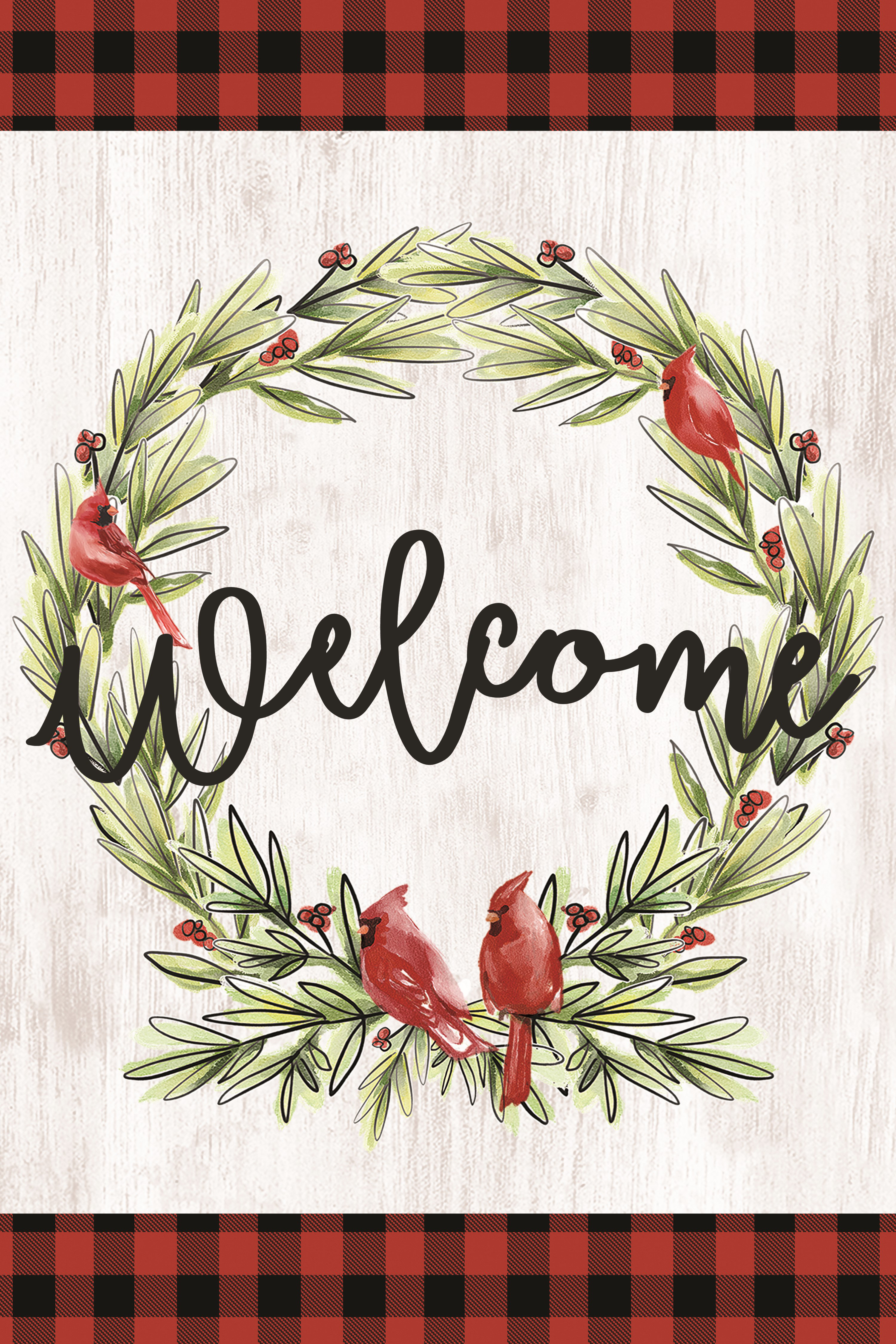 Cardinal Note Welcom The Seasonal Aisle Welcome Cardinals on Wreath - Wrapped Canvas Art ...