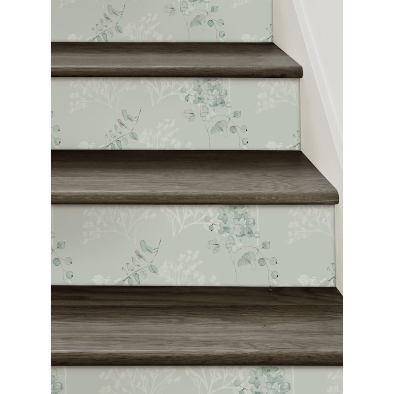 Montant d'escalier en vinyle Breezy Blooms, H 7 po x l 48 po, Sauge