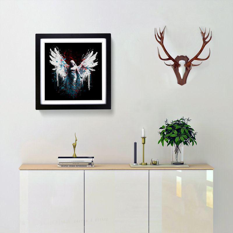 Single Picture Frame Print on Wood, Black