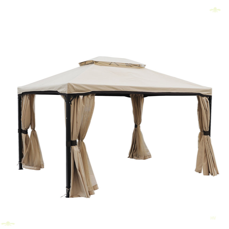 Elina 12 Ft. W x 10 Ft. D Iron Patio Gazebo