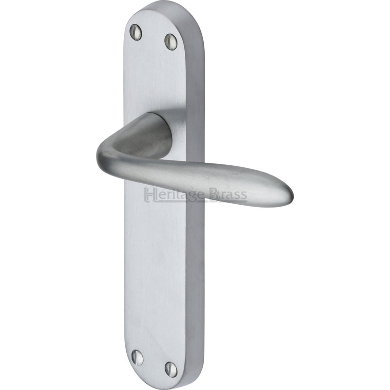 Heritage Brass Heritage Door Handle Lever Latch Sutton Design, Satin Chrome