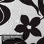 Rideau de douche noir et blanc à motif floral avec 12 crochets-1197646932