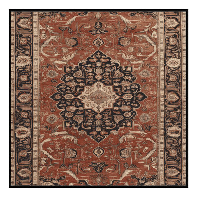 Machine Washable Persian Brown Area Rug