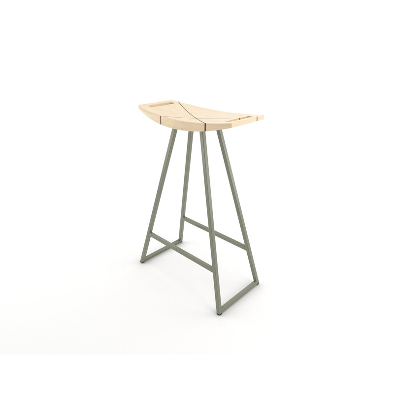 Robert Counter Stool with Metal Frame, Maple, Counter Stool (24" Seat Height), Prairie Green