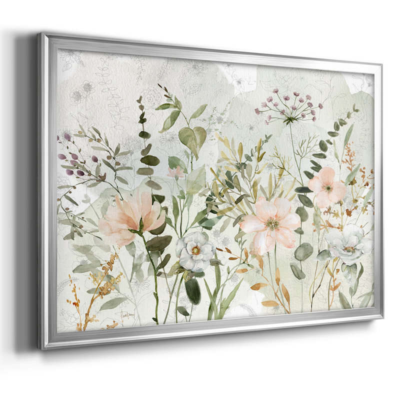 " Botanical Sketchbook ", 14" H x 20" W x 1.5" D, Silver