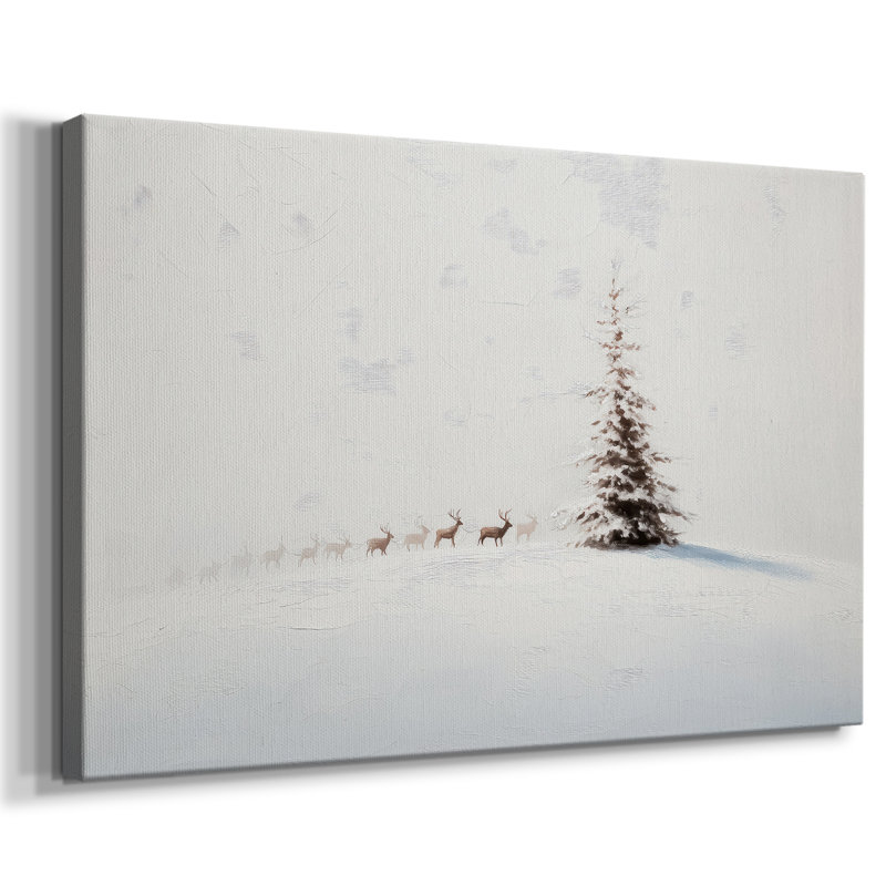 «Silver Silence of Fir» - Toile tendue avec châssis de qualité supérieure, H 18 po x l 12 po