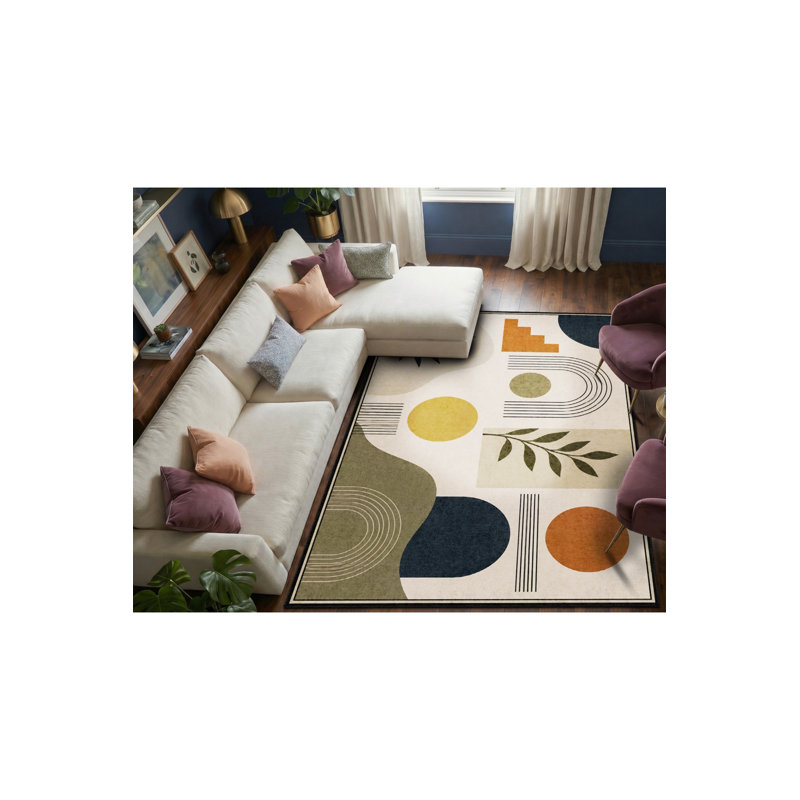 Tapis tissé à la crème Mosso, 2'4" x 3'11"