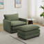 Fauteuil en velours côtelé avec repose-pieds Redenius-110476226
