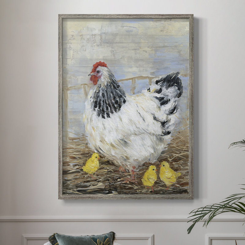 Farmhouse Chicken Framed Print - Solid Wood