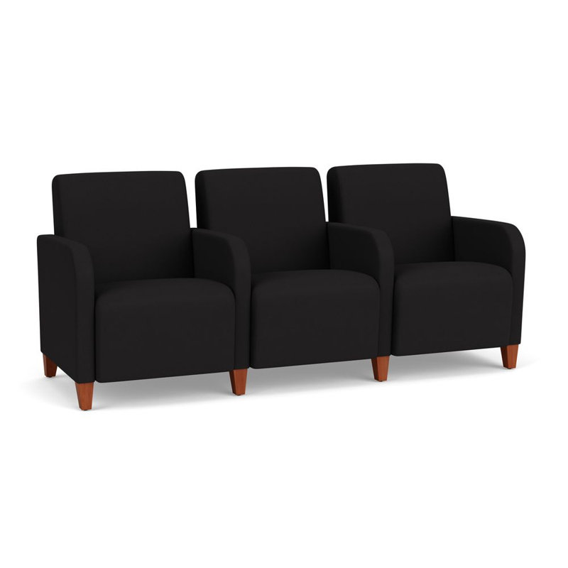 Siège tandem 3 places Siena, Cerise, Noir Patriot Plus - Vinyle lavable au chiffon