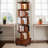 5 Tier Rotating Bookshelf, 360° Display Round Spinning Bookshelf With Wheels-51728204-51728199