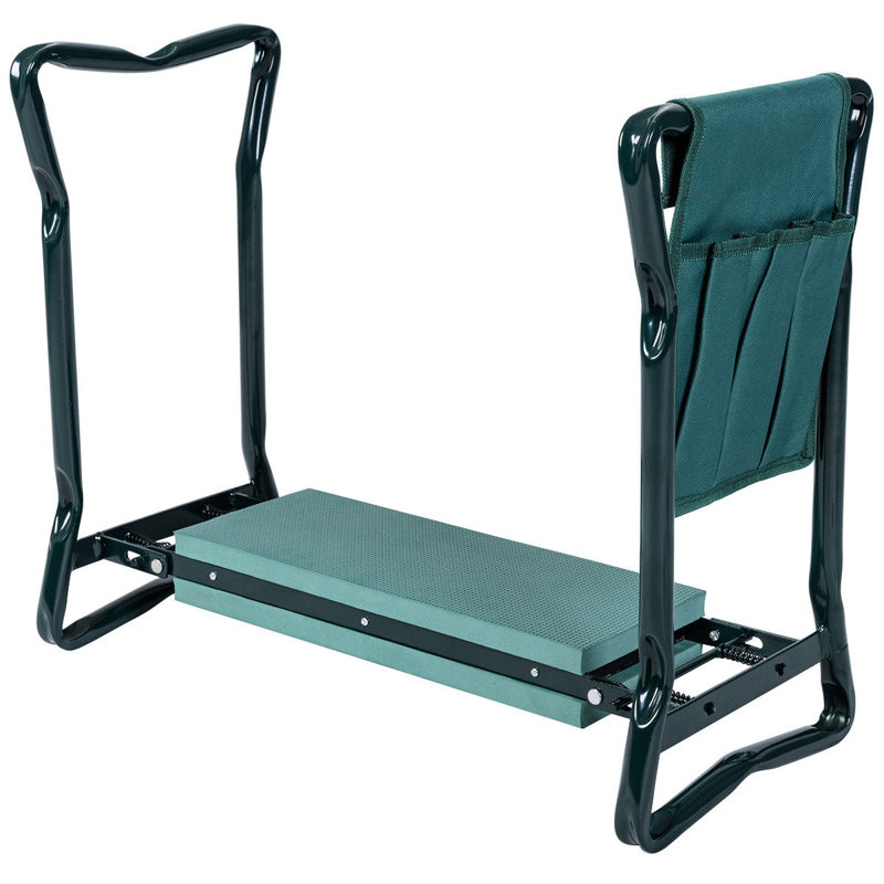Banc de jardin pliable avec outils de jardin et genoux 300 lb