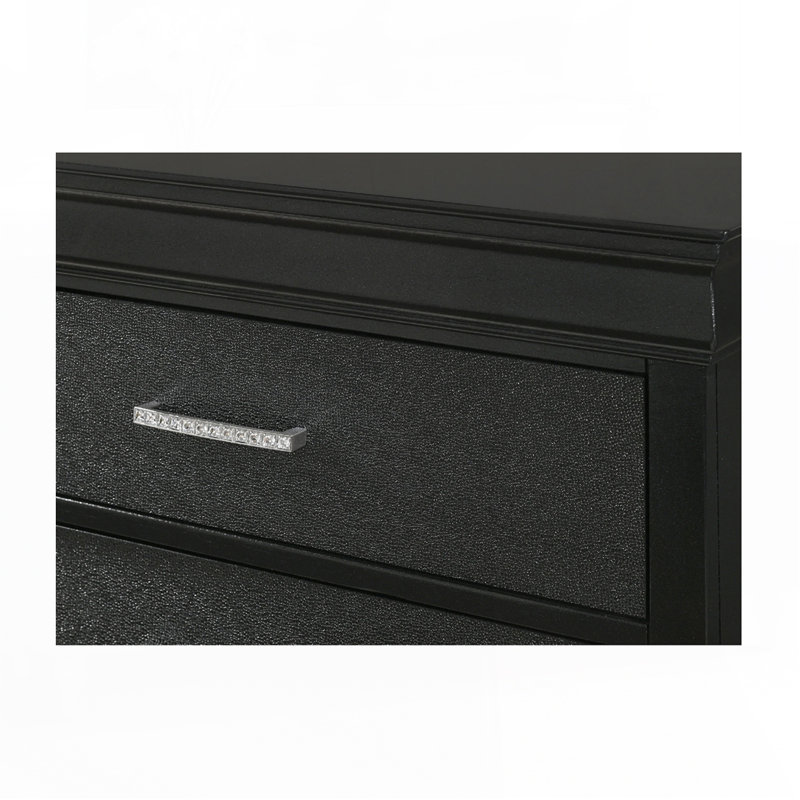Commode haute 5 tiroirs, Noir