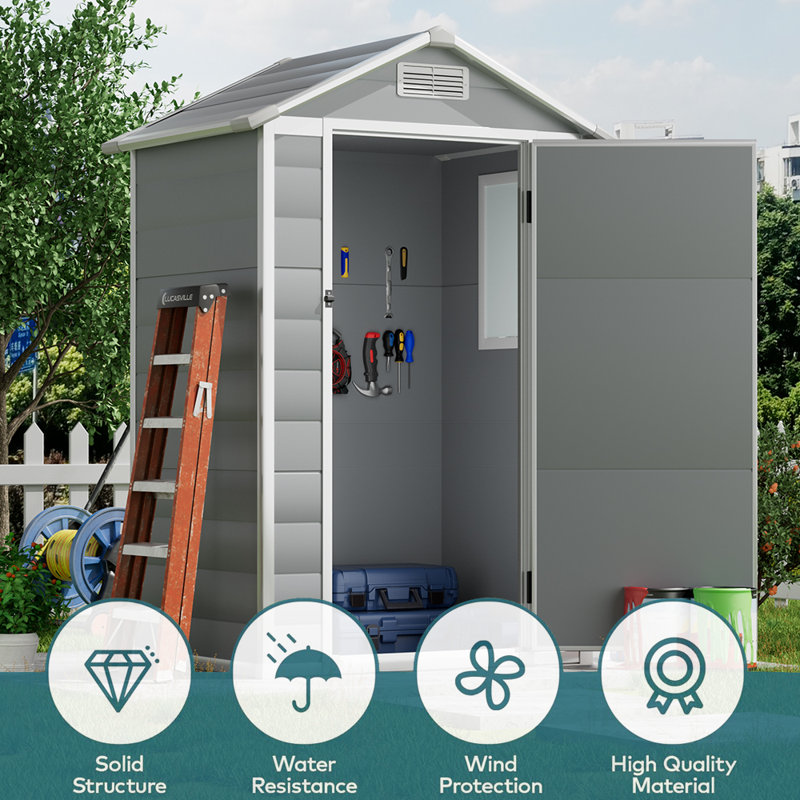 PP Plastic Tool Shed – Grey