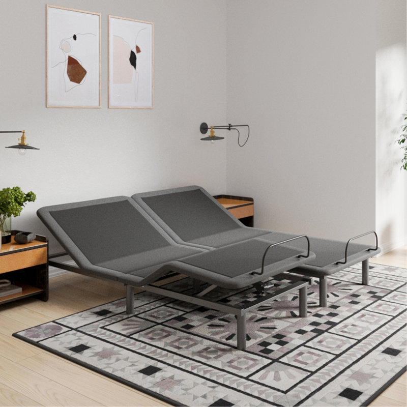 Très grand matelas en mousse à mémoire de forme 4 couches avec base réglable - tissu tricoté respirant, relief, housse indépendante