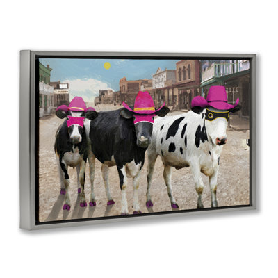 Superhero Cows in Town Canvas by Porter Hastings