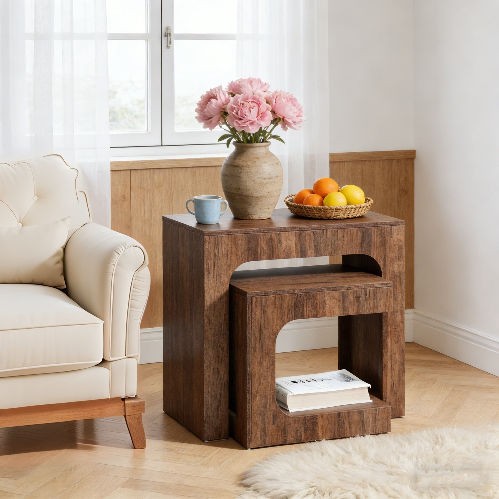 17 Stories Nesting End Table Set, Small Side Table Set | Wayfair