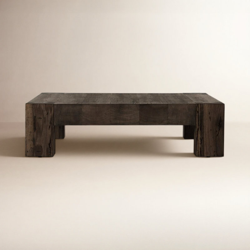 Abaso Coffee Table, Ebony Rustic Wormwood Oak